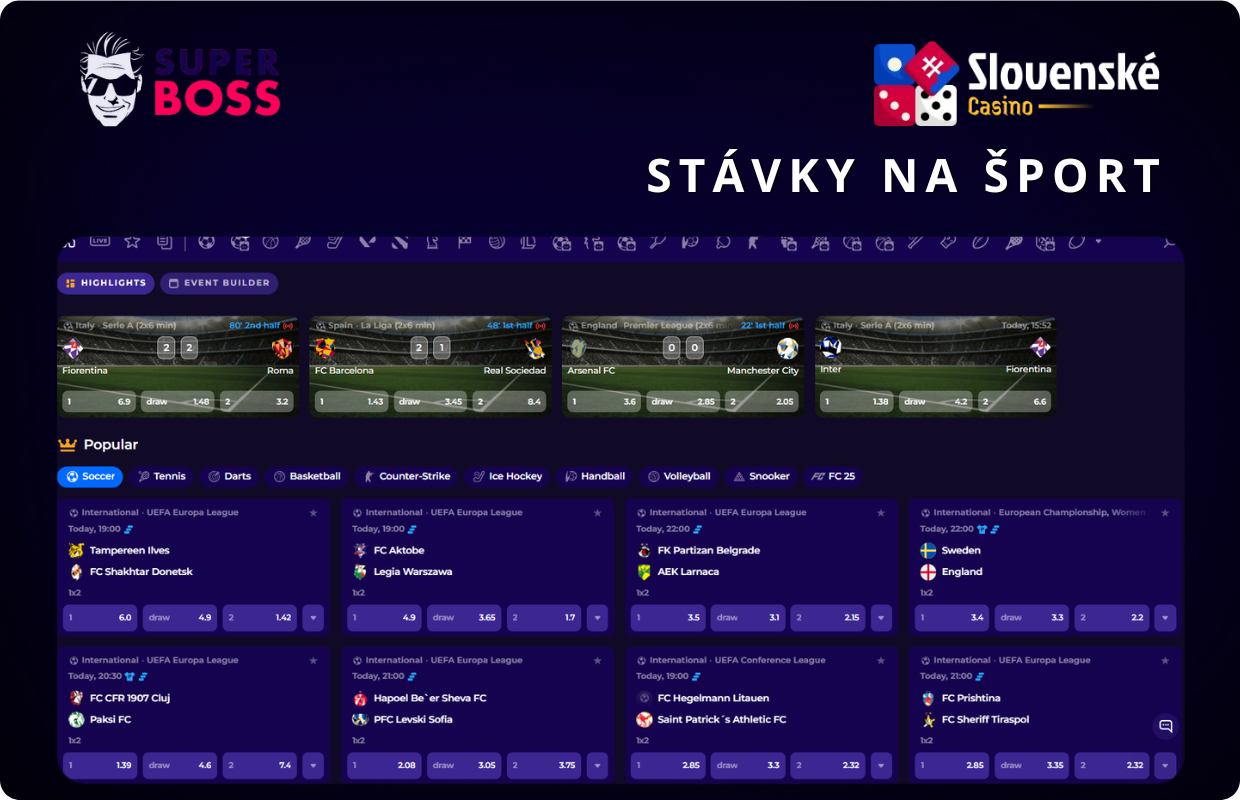 Stávky na šport v Superboss